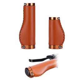 Bicycle Grips, Suitable for 22 mm Handlebars, Non-Slip MTB Handlebar Grips, Shock Absorption, Leather, Handlebar Grips, Bicycle Handlebar Grips, Bicycle Handlebar Grips, Bicycle Grips