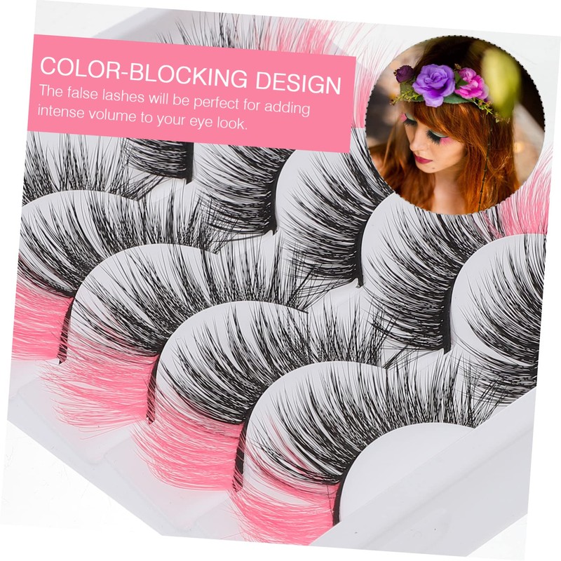 Outanaya 5pairs Natural Eye Lashes Reusable Eyelash Extensions for Seamless