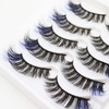 DAODER False Eyelashes Colored Lashes Fluffy Wispy with Blue Color