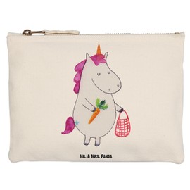 Mr. & Mrs. Panda M Unicorn Vegan Make-Up Bag, White, Hand drawn