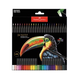 Lapices de Colores Faber-Castell SuperSoft Estuche con 24 Colores