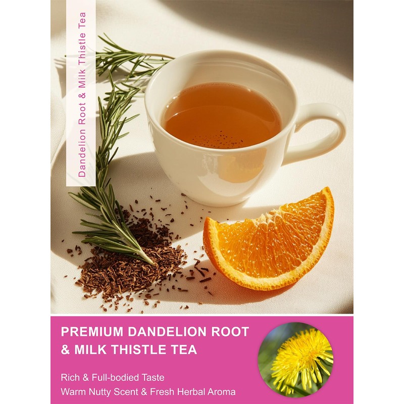 TeeLux Roasted Dandelion Root Tea with Milk Thistle & Peppermint,