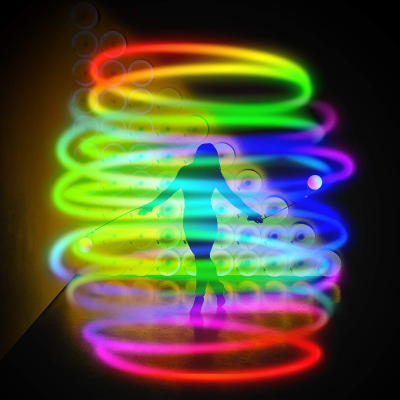 LED Poi Balls 2 Pieces, Light Spinning Flow Ball Toy,
