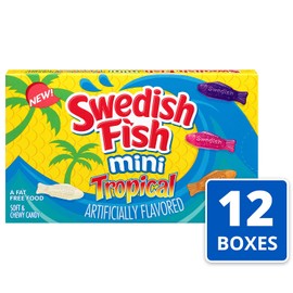 SWEDISH FISH Mini Tropical Soft & Chewy Candy, 12 - 3.5 oz Boxes