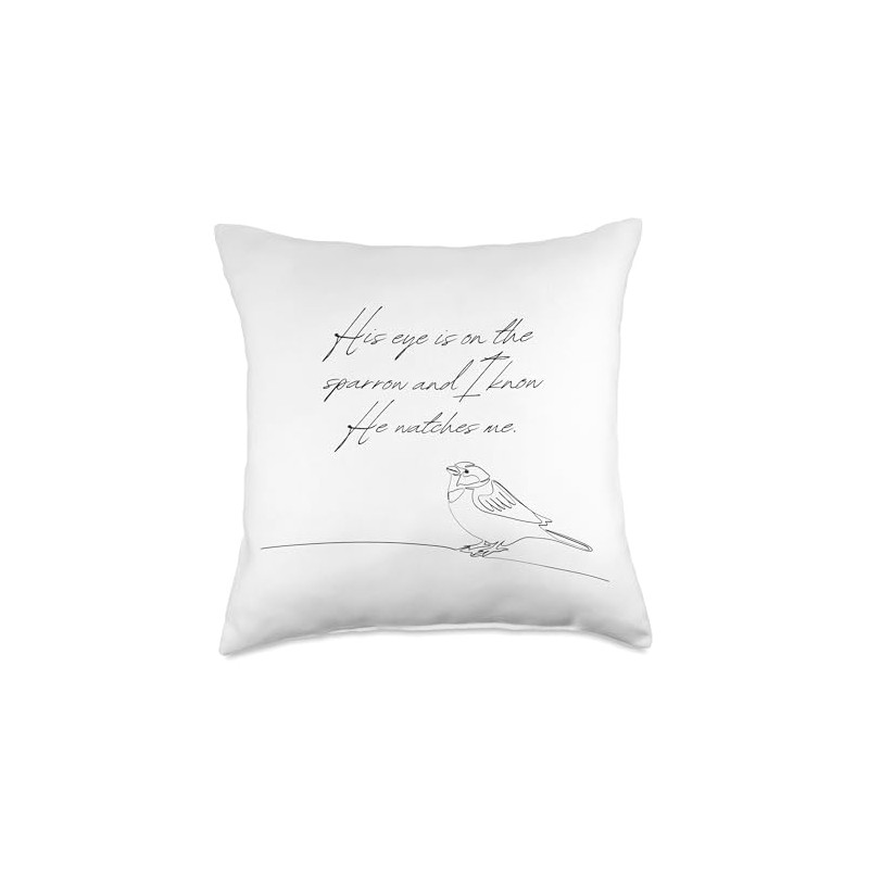 His Eye is on the Sparrow Throw Pillow