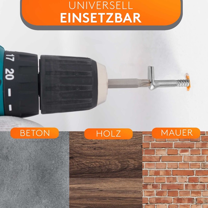 HENK Screw-On Wall Hooks 5.25 mm (100 mm)