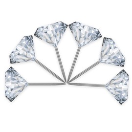 WLLHYF 100Pcs Diamond Pushpins Clear Stainless Steel Thumb Tacks for CorkBoards, Decorative Plastic Head Steel Pin for Calendars Photos Art PaintingsMaps