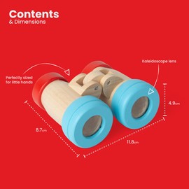 Bigjigs Toys Wooden Binoculars - Children's Role Play Toy, Kids Explorer Sets, Sustainable Gifts For Toddlers, Made From Eco Friendly Wood, Age 18 Months Old +