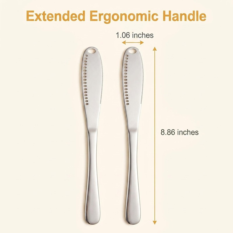 Saiveina 2 Pcs Stainless Steel Butter Knives