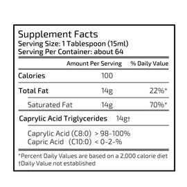 C8 Pure MCT Oil - Size: 128 fl oz Liquid