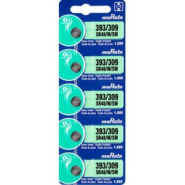 Murata 393/309 Battery SR48/W/SW 1.55V Silver Oxide Watch Button Cell (5 Batteries)