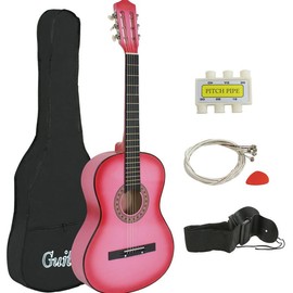 ZENY 38-in Kid Beginner Acoustic Guitar Set Right-handed W/Case, Strap, Pitch Pipe, Pick - Blue:_Pink