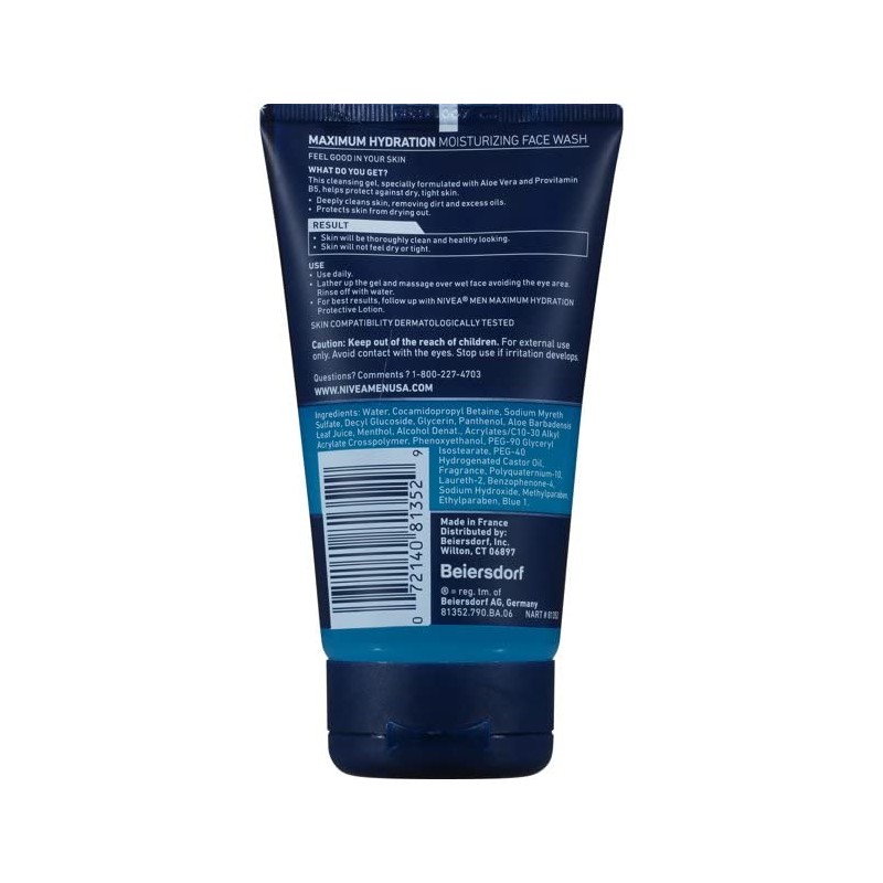 Nivea Men Maximum Hydration Moisturizing Face Wash 5 oz -