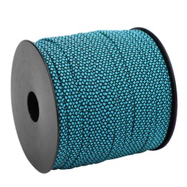 Keenso Outdoor Climbing Rope, 50 m x 4 mm 7 Core Paracord Wilderness Survival Multi-Purpose Camping Tent Rope Single Rope Static Tension at 200 kg for Outdoor Camping, Survival (Blue Black)