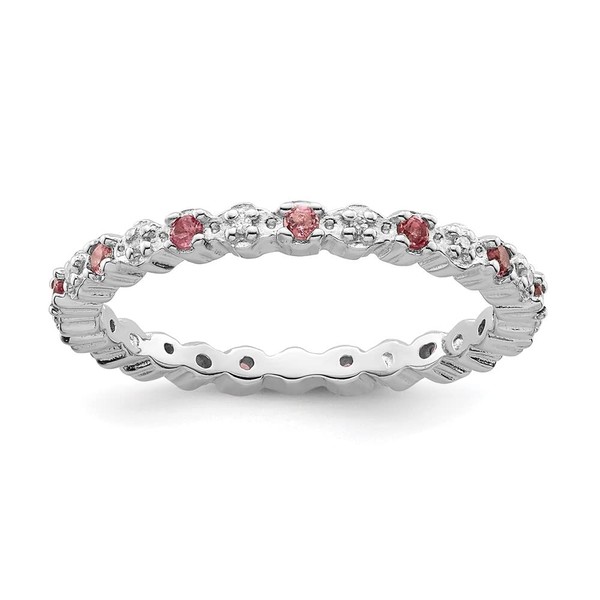 GemApex Eternity Ring Band 925 White Sterling Silver Stackable Expressions