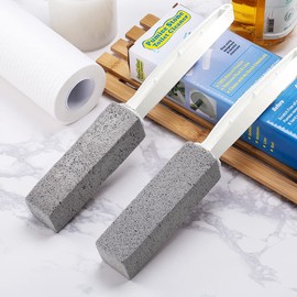 Kadden 2 Pack Toilet Cleaner Hard Water Build up Remover with Ergonomic Handle, Pumice Stone Cleanning Tool Stain Hard Water Ring Cleaner for Toilet, Pool, Bathroom, Sink