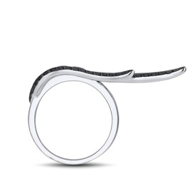 Santuzza Angel Wing Ring 925 Sterling Silver Black Spinel Lucky Wing Ring for Women (8)