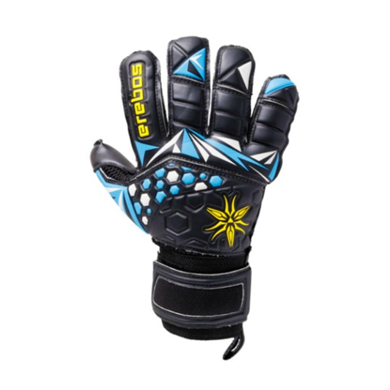 erebos 1000154 Darkness Flat PK Grip Goalie Gloves Black Blue
