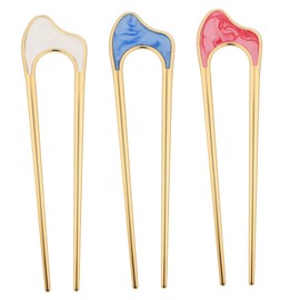 FRCOLOR 3pcs U Shaped French Hair Pins Elegant Decorative Clips for Buns Effortless Styling Hair Accessories White for All Occasions