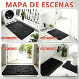 4 Piezas Tapete Baño Ultra Suave Antideslizante Absorbente                                                                                            