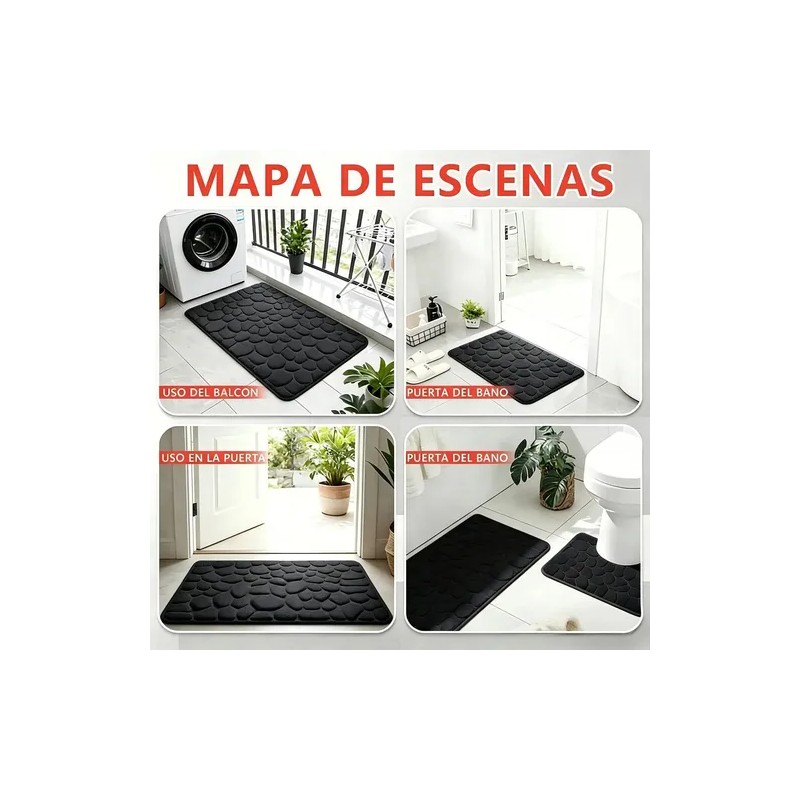 4 Piezas Tapete Baño Ultra Suave Antideslizante Absorbente