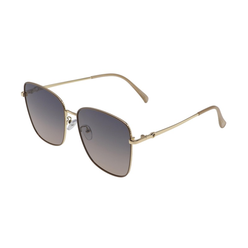 Zealous Charm Square Sunglasses (Gold with Coffee Gradient Lens)