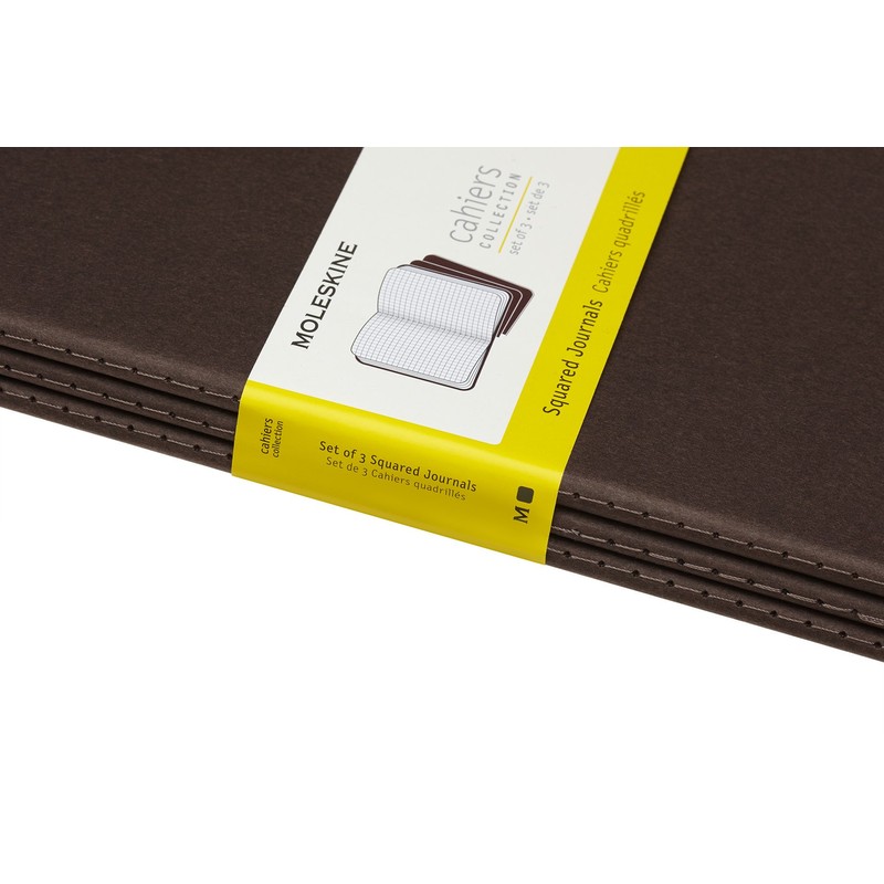 Moleskine CH022P2 X-Large Squared Cahier Journal - Coffee Brown (Pack