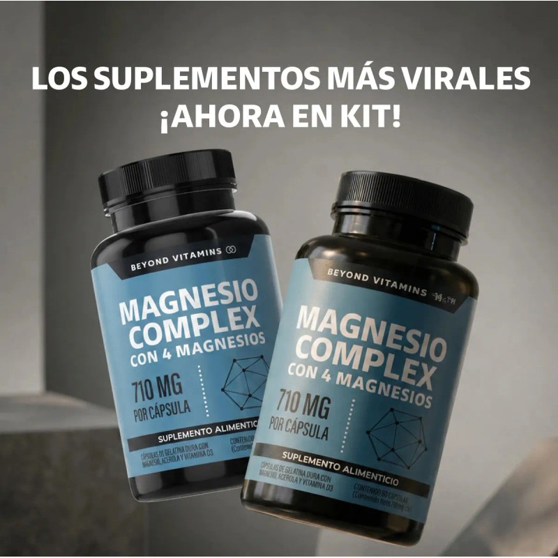Kit Beyond Vitamins Magnesio Complex Citrato Polvo Glicinato Gluconato Óxido