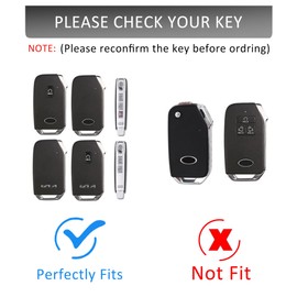 Qunzes Key Fob Cover with Heavy-Duty Keychain for Kia K5 Forte NIRO Sportage Soul Seltos Sorento Telluride (Brown)