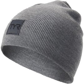 TYR Standard Unisex Knit Beanie, Light Grey, One Size