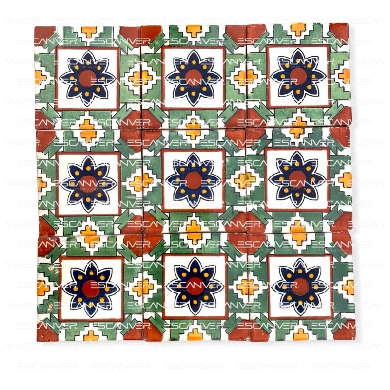 45 Pieza Azulejo Talavera 10x10cm Diferentes Colores Confeti