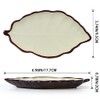 Sanbege 2 Pack Leaf Spoon Rest, Ceramic Ladle Holder, Modern