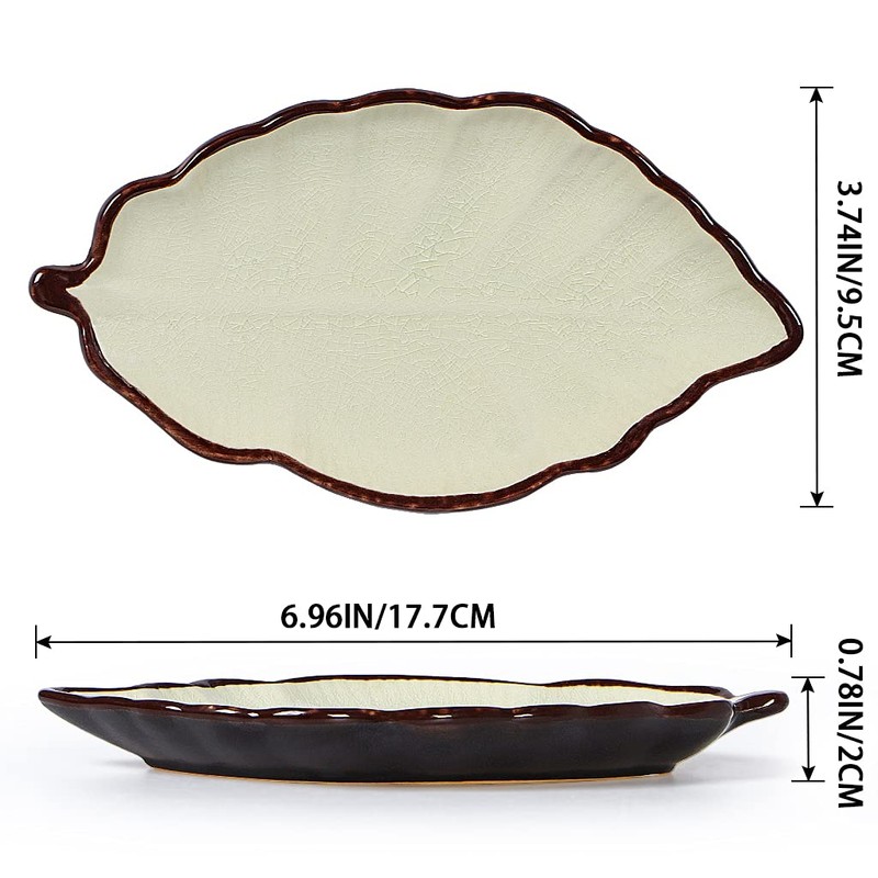 Sanbege 2 Pack Leaf Spoon Rest, Ceramic Ladle Holder, Modern