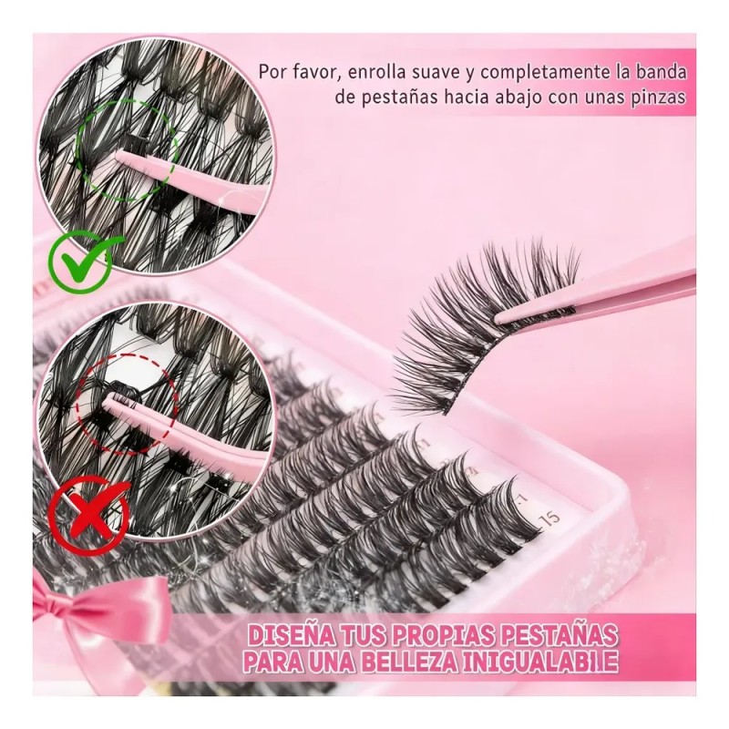 642 Kit Pestañas Maquillaje Diy Extension Mixto 30d 40d 50d