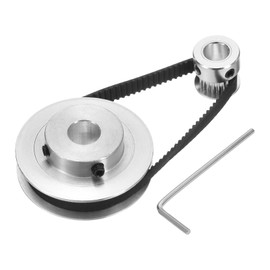 QUARKZMAN GT-2 Synchronous Wheel 20 & 60 Teeth 8 & 10 mm Bore, Aluminium Alloy Timing Belt Pulley with 1 Piece Length 200 mm Width 6 mm Belt for 3D Printer, CNC Machine (20-60T-8&10B-6)