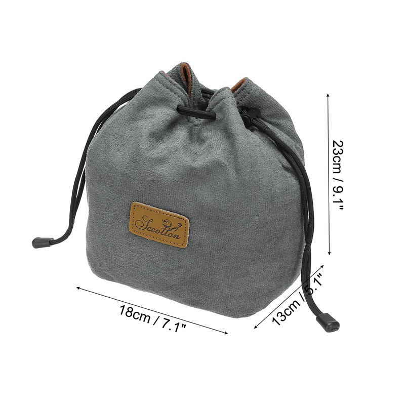 PATIKIL Soft Camera Pouch, L Size Shockproof Drawstring Lens Case