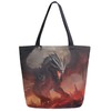 Stylish Extra Large Shoulder Grocery Tote Bag, Cool Black Dragon