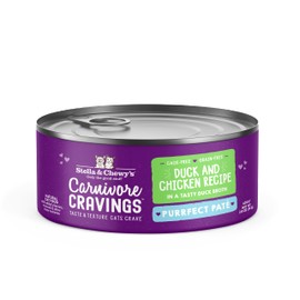 Stella & Chewy’s Carnivore Cravings Purrfect Pate Cans – Grain Free, Protein Rich Wet Cat Food – Duck & Chicken Recipe – (2.8 Ounce Cans, Case of 12)