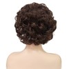 Short Brown Curly Wig for Women Dark Brown Length Shoudler