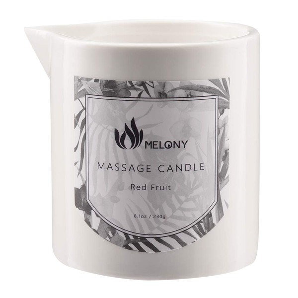 MELONY Massage Candle, Moisturizing, Body Oil Candle, Natural Soybeans, 8.1 oz, Red Fruit
