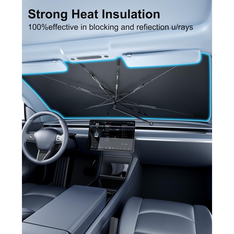 Cimesen Car Windshield Sun Shade - Foldable Retractable Sedan SUV