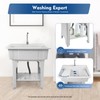BEACCOSS Plastic Freestanding Laundry Tub Sink with Washboard, Faucet &
