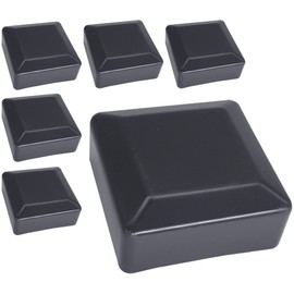SKIR'CO Set of 6 Square Fence Post Caps 80 x 80 mm Grey Plastic Caps for Fence Posts Anthracite Grey RAL 7016