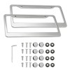 Chrome Stainless Steel Metal License Plate Frame Tag Cover With