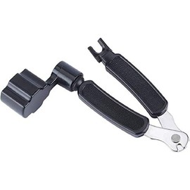 Guitar String Winder Cutter Pin Puller, Guitar Maintenance Tool/String Peg Winder + String Cutter + Pin Puller Instrument Accessories 3 in 1, Black