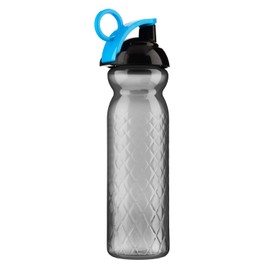 Homeshopa Sports Water Bottle, 680ml Non-Toxic BPA Free Flip Top Lid Plastic Bottle, Durable Leak Proof Drinking Bottle For Running, Gym, Fitness, Yoga, Outdoors and Camping (Blue Ring Clip)