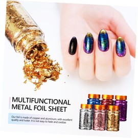 Baluue 2pcs 6 Gold Foil Flakes Nail Art Supplies Flakes for Nails DIY Resin Crafts Accessory