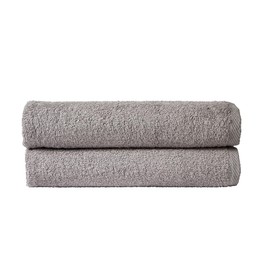 Olivia Rocco Pack Of 2 Bath Sheets Everyday 100% Cotton Multi Purpose Travel Gym Holiday Towels, Silver