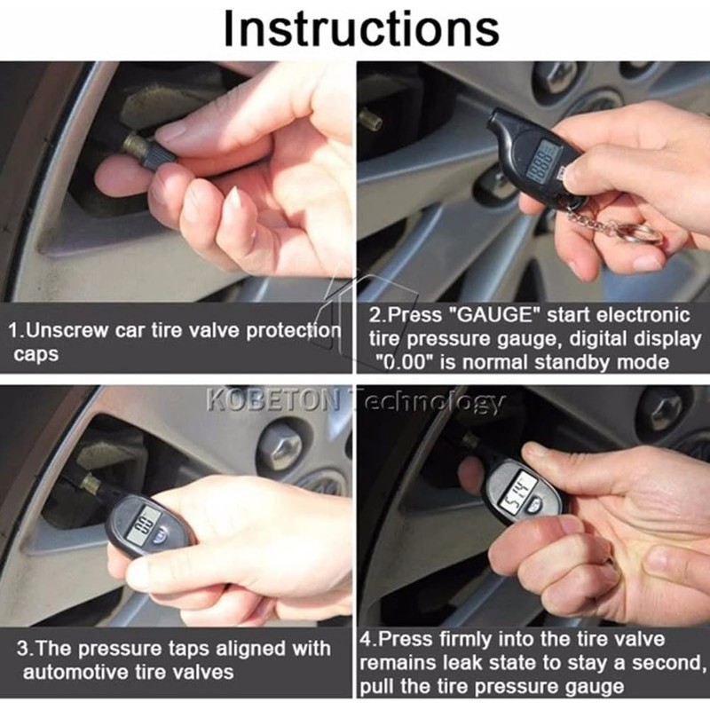 AYMBH Digital Tire Pressure Gauge with LCD Display – 5-150