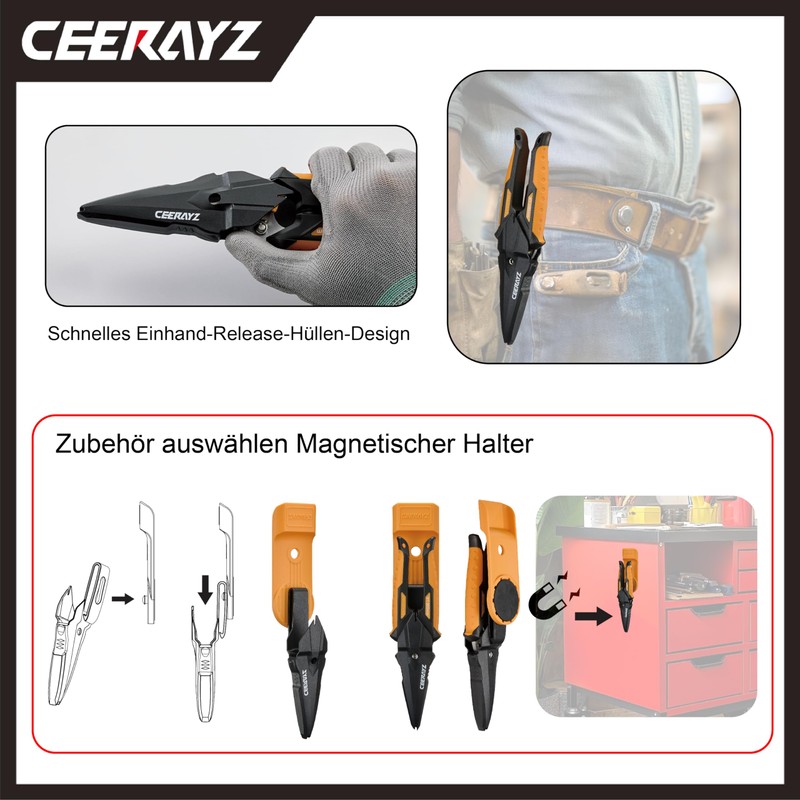 CEERAYZ 200 mm Scissors, Grow Scissors, Garden Shears, Robust Industrial
